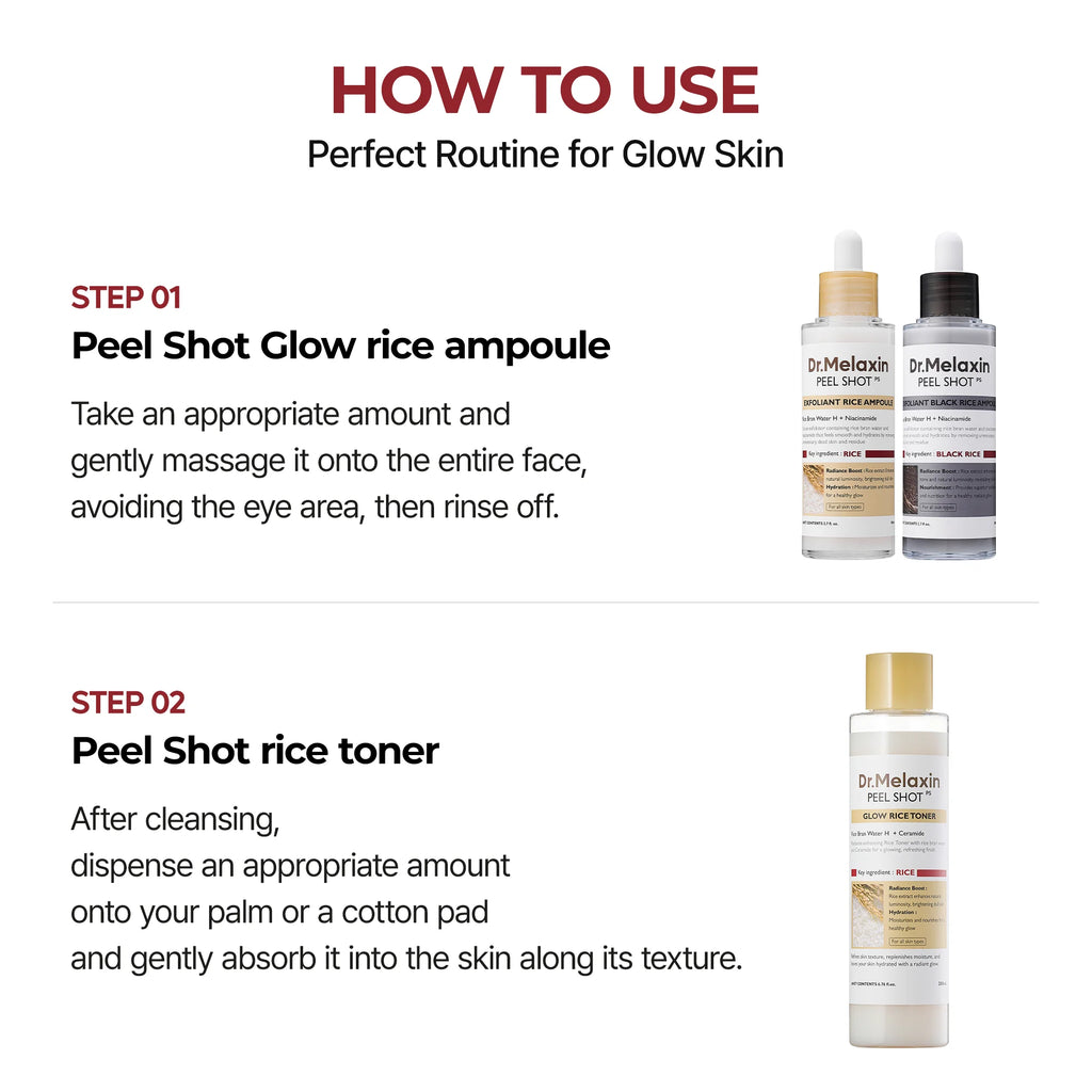 DR. MELAXIN  PeelShot Glow Black Rice Ampoule