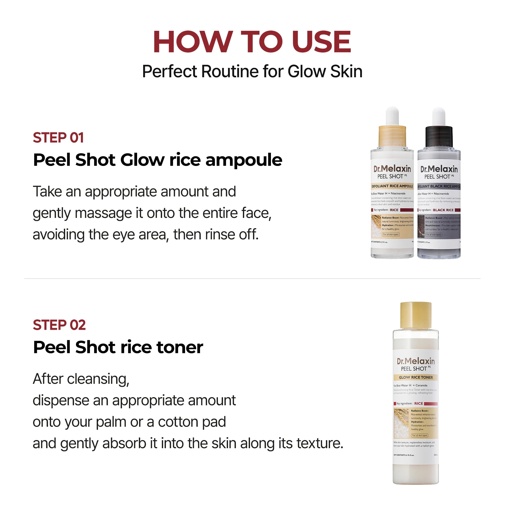 DR. MELAXIN  PeelShot Glow Black Rice Ampoule